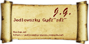 Jedlovszky Győző névjegykártya